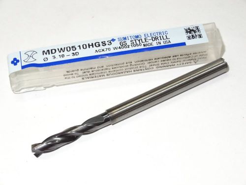 New sumitomo 5.10mm 3xd solid carbide oil coolant-thru stub length gs-drill pvd for sale