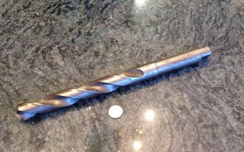 53/64 PTD HSS USA 181  drill  5 1/2 inch flute straight shank 3/4 with tang NOS