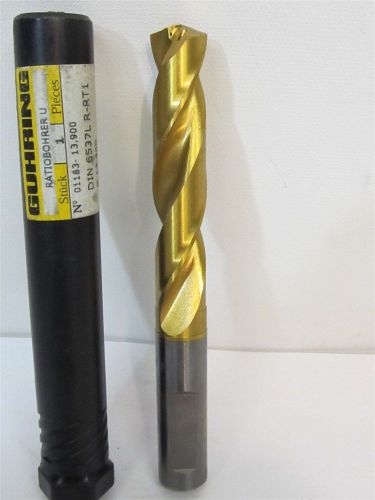 Guhring 01183-13.900, 13.90mm, TiN, Carbide, Coolant Fed Jobber Length Drill Bit