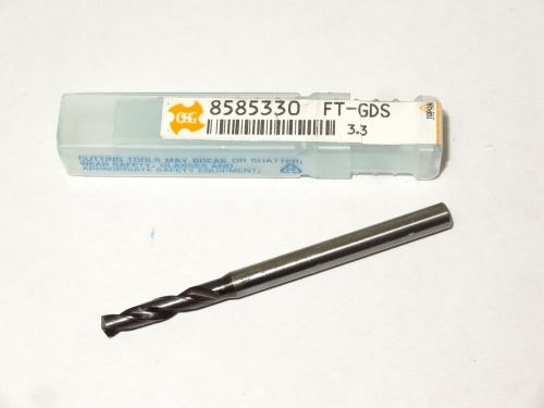 New osg 3.3mm 2fl ft-gds screw machine length carbide twist drill tialn 8585330 for sale