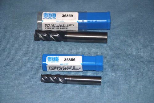 2 SGS carbide 4 flute mills 1/2 and 3/8 Z-carb