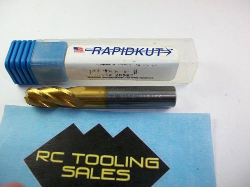 10 mm Ball Nosed 4 Flute Carbide Endmill TiN Coated NEW RapidKut 1 pc
