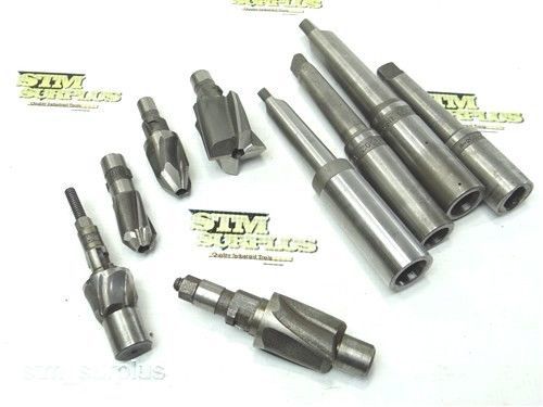 Lot of 5 hss interchangable counterbores 3/4&#034; to 1-3/8&#034; with (4) 2mt &amp;3mt arbors for sale
