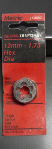 Machinist tools vintage sears/craftsman  12mm-1.75 hex die made in the u.s.a. for sale