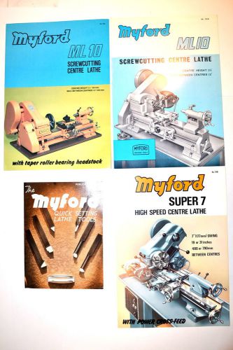 4 pc myford ml7 super 7 ml10 lathe advertisement lot #rr154 features accessories for sale
