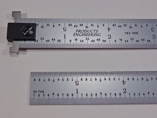 Usa pec 6&#034; hook rule 16r rigid satin machinist ruler 1/50, 1/100,1/32, 1/64 for sale