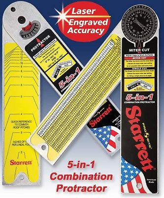 Starrett pro site 5-in-1 combination protractor cp505a-12 made in america for sale