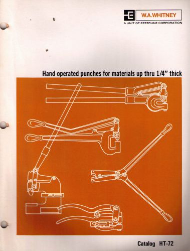 W.A. Whitney hand Operated Punches Catalog