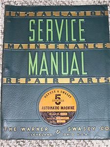 Vintage warner 5 spindle machine repair parts manual for sale