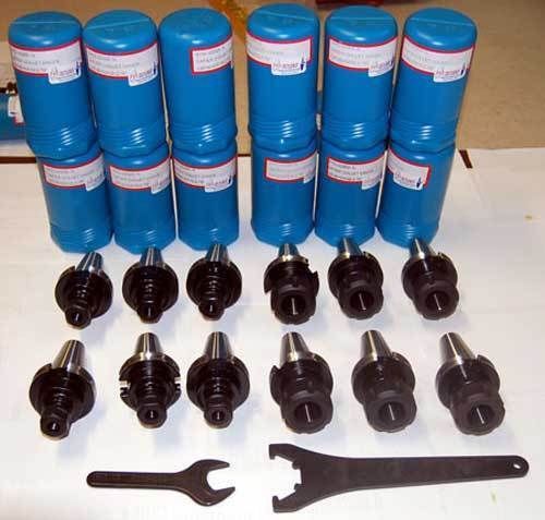 14 pc. techniks cat 40 er 25k rpm cnc collet chucks kit for sale