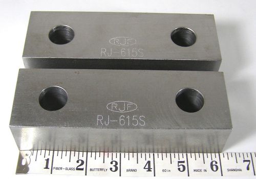 Pair of rjf #rj-615s vise jaws 6&#034; x 2&#034; x 1-1/2&#034;  soft steel ~ for sale
