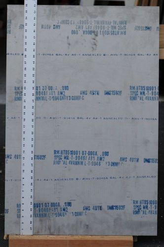 Titanium sheet, 6Al-4V, 0.080 x 24 x 36 inch, Grade 5, flat sheet, annealed