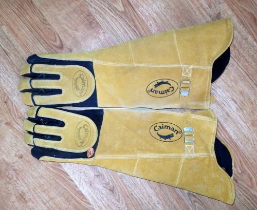 Caiman 1878-0 large 21&#034; welding gloves kevlar sewn genuine deer skin sleeves for sale