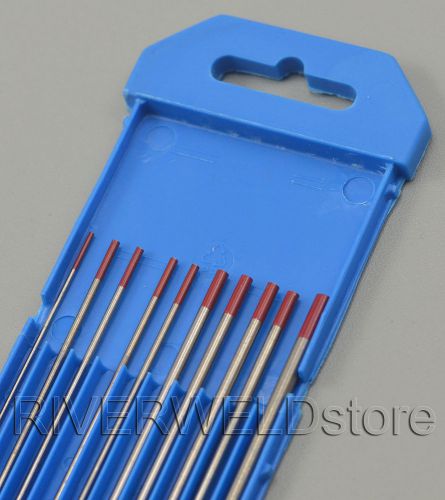2% thoriated wt20 red tungsten electrode 6&#034; assorted size 040-1/16-3/32-1/8,10pk for sale