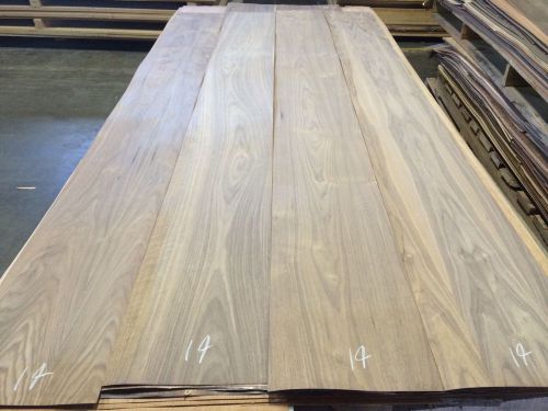 Wood veneer walnut 12x113 4pcs total 10mil paper backed  &#034;exotic&#034; rko14 for sale