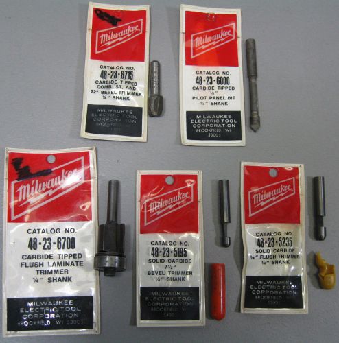 5- Milwaukee – CARBIDE LAMINATE TRIMMER ROUTER BIT - assorted bits