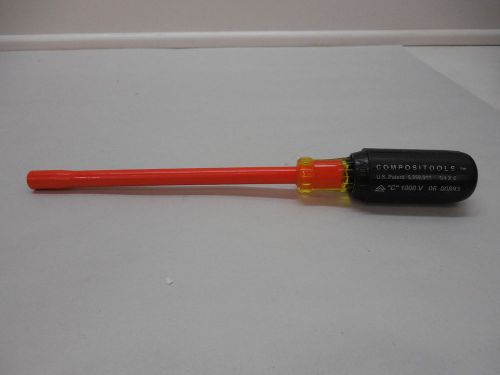 1/4&#034; insulated nut driver certified products &#034;c&#034; 100 volts 1/4&#034; x 6&#034; usa new for sale