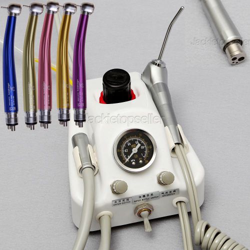 Portable dental turbine unit work w/compressor+5pcs colorful push type handpiece for sale