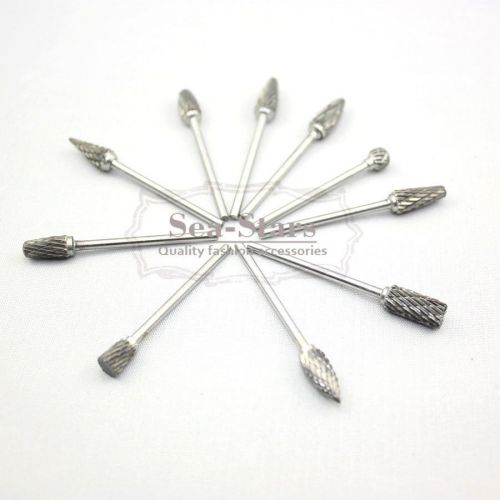 New Band Set 10 Dental Burs Tungsten Steel Lab Burrs Tooth Drill On Sale