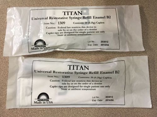 2x Horizon Titan Syringe Enamel Composite B2 1309 Expiration: 2014-04