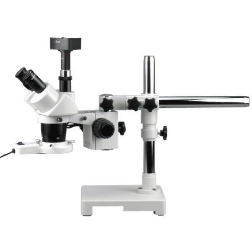 20x &amp; 40x stereo boom microscope + fluorescent light + 3mp camera for sale