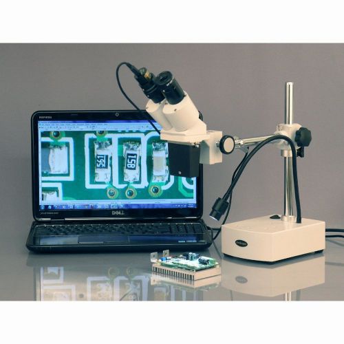 Amscope se400-xyz 5x-10x-15x-20x circuit board dental lab binocular stereo micro for sale