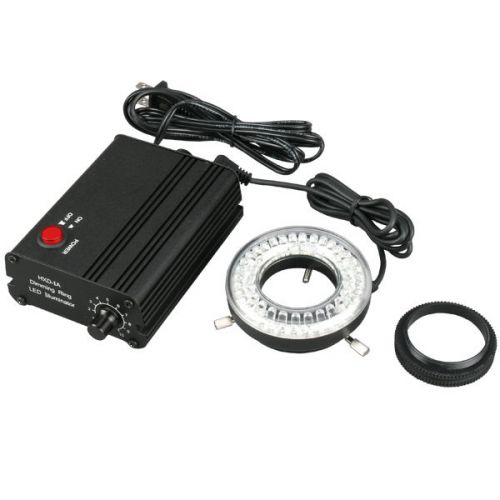 80-LED Microscope Ring Light Black with Metal Body and Adapter