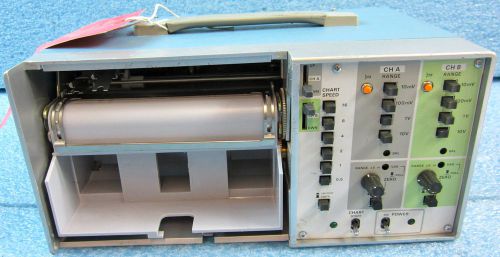 #6 soltec 4202 2-pen 2-channel portable pen strip chart recorder, analog - used for sale