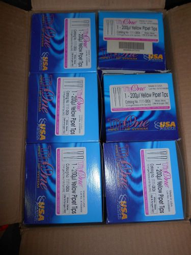 LOT OF 6 TipOne 1-200ul Yellow Pipet Tips 10 racks of 96 tips Pack of  6 x 960