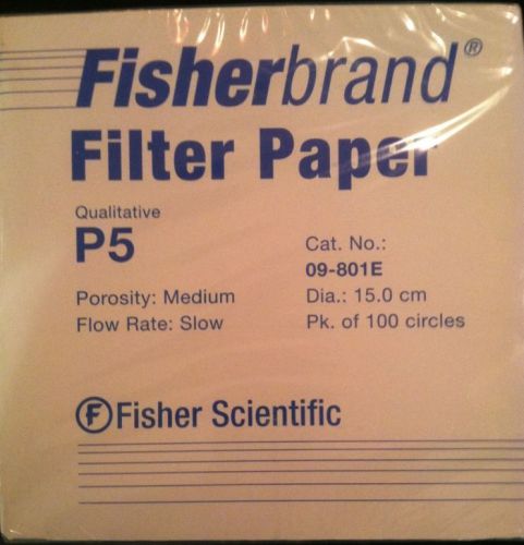 Fisher Filter Paper Qualitative P5 15.0 Cm Box/100 09-801E
