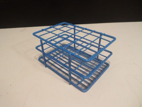 BEL-ART Blue Epoxy-Coated Wire 24-Position Place 16-18mm Test Tube Rack Support