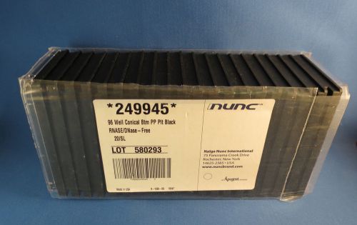 Nunc 96-Well x 300L Assay Microplates V Bottom Black No Lid # 249945 Sleeve/ 20