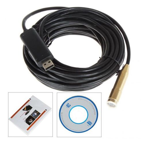 10M USB Waterproof Borescope Endoscope Inspection Snake Tube Pipe Camera w 4 LED