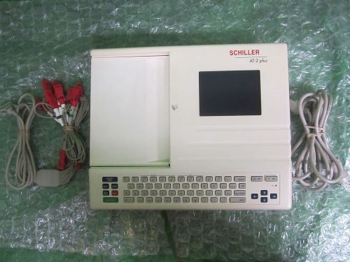 Schiller AT 2 Plus EKG/ECG Patient Monitor with 10 Leads (parts or not working)