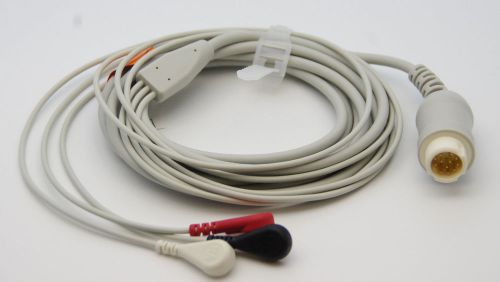 Ecg ekg 12 pin 3 leads sanp head cable   for philips hp viridia  merlin new usa for sale