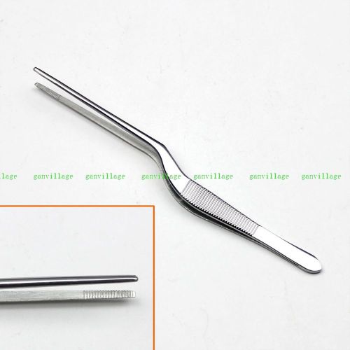 5.5&#034; inch stainless steel ear forceps bayonet shape serrated tip dressing tool for sale