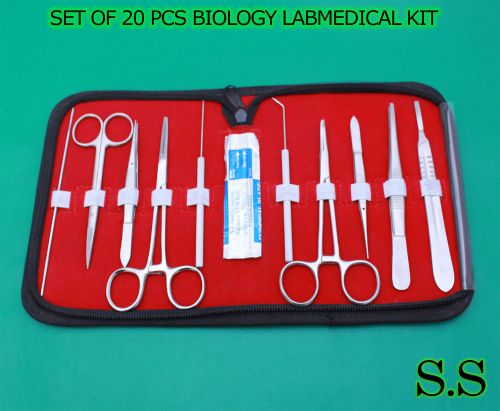 Set of 20 pcs biology lab anatomy medical student kit with scalpel blades #22 for sale