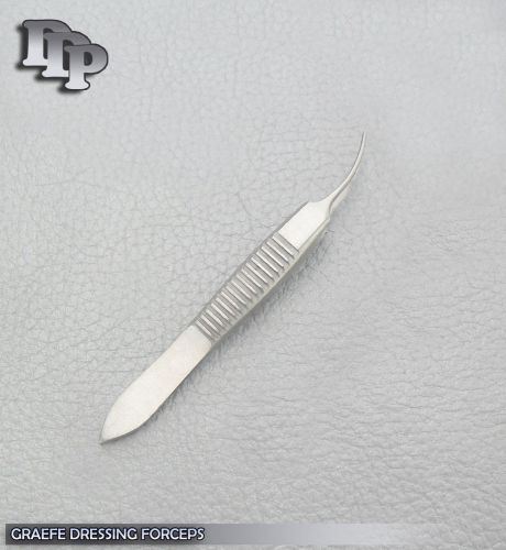 Graefe Forceps Dressing Opthalmic Surgical Instrument Serrated CURVED 3&#034;