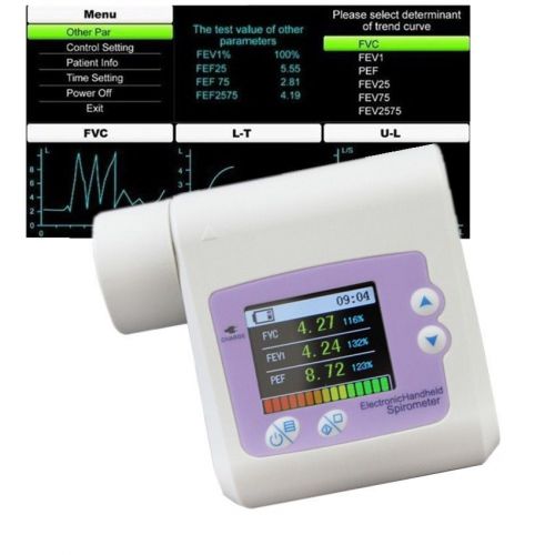 SALE Spirometer Lung volume device Digital Spirometer . PEF, FEFV1, FEF NEW