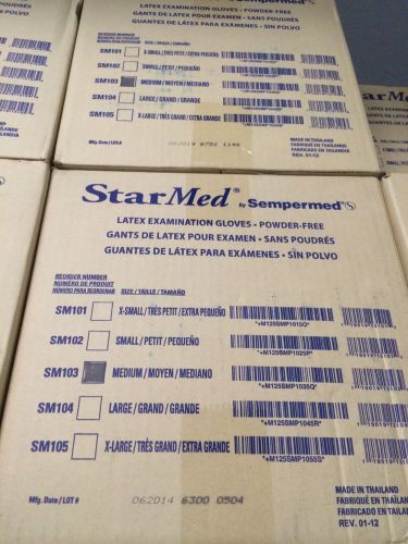 StarMed Sempermed Latex gloves Size-Medium. 1000glov in a case