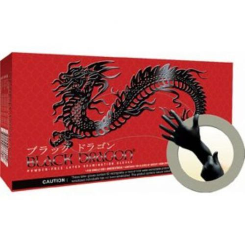 Microflex (MFXBD1003PFL) Black Dragon Powder Free Black Latex Exam Gloves - Larg