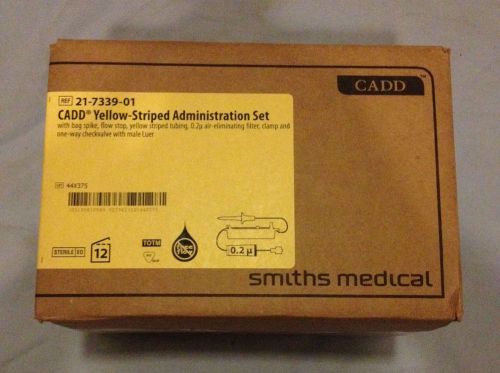 Smiths Medical CADD yellow-striped Administration Set REF: 21-7339-01 1 BOX