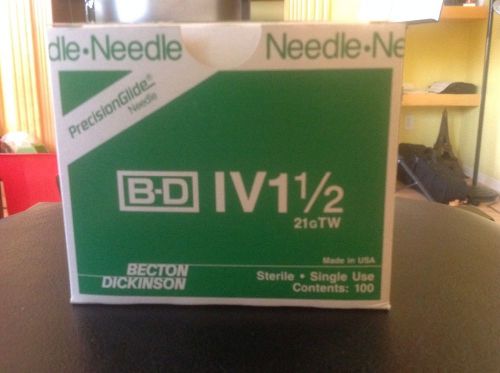 100 x bd precisionglide sterile green needle 21g for sale