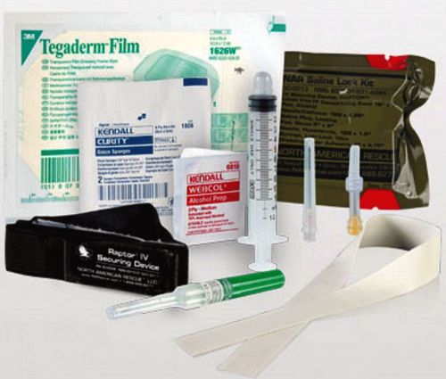 Saline Lock Kit Celox Hemostat NAR Blood Emergency Wound First Aid Trauma Medic