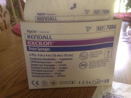 Kendall Excilon Split Drain Sponges 6 Ply 4&#034; x 4&#034; Sterile Box of 19