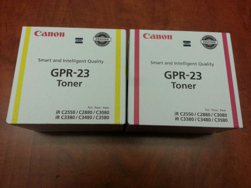 Most Recent Canon GPR-23 Yellow &amp; Magenta Toner Cartridge Brand New SEALED BOX