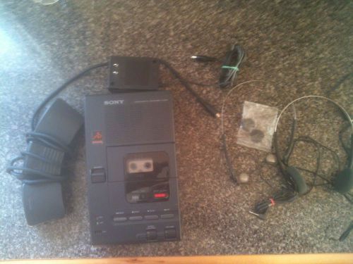 Sony M-2000 Microcassette Transcriber w/AC adapter, foot pedal and 2 headsets