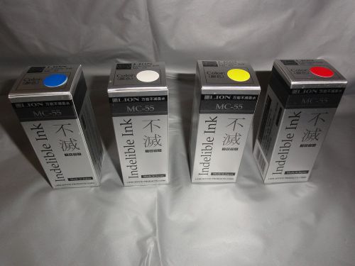 Indelible Ink - MC-55, (Quick Dry), 55g. Avail. in Blue, Red, White, &amp; Yellow