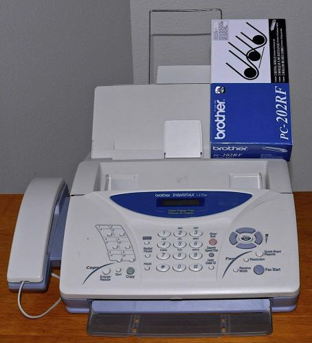Brother Intellifax 1270e Plain Paper Fax Phone &amp; Copier with 2 refill rolls