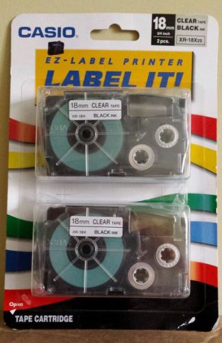 CASIO XR-18X2S 18mm 3/4&#034; 2 pcs label printer tape EZ-Label cartridge no bundle